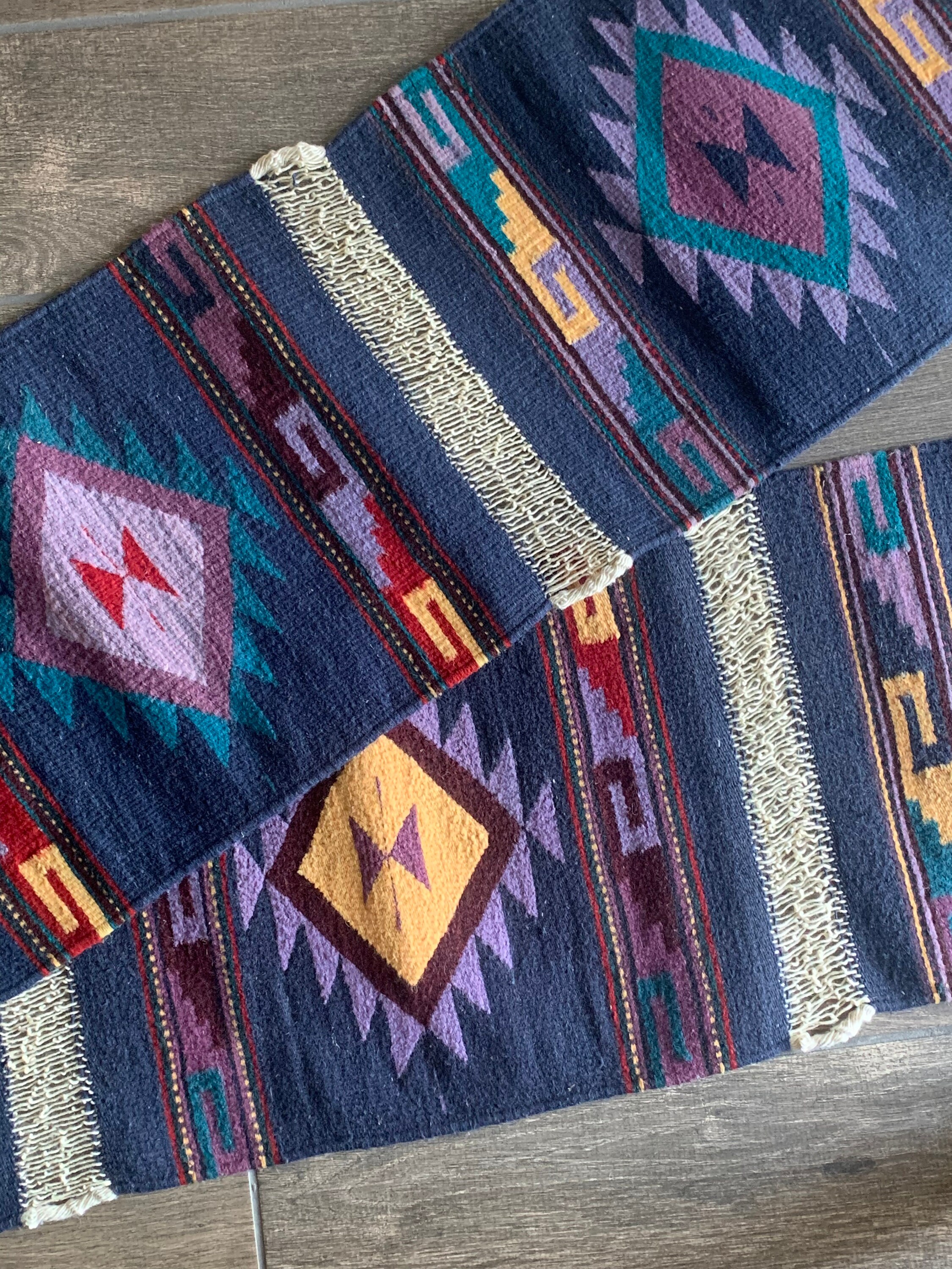 Vintage Zapotec Table Runner,placemats,wool Rug,mexican Rug,navajo Rug