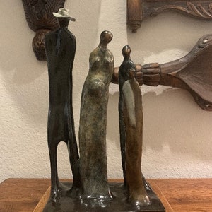 Guilloume Bronze Sculpture Figurine,Bronze Art,Bronze Statue,Family Statue,Guilloume,Statue,New Mexico Artist,Modernist Style