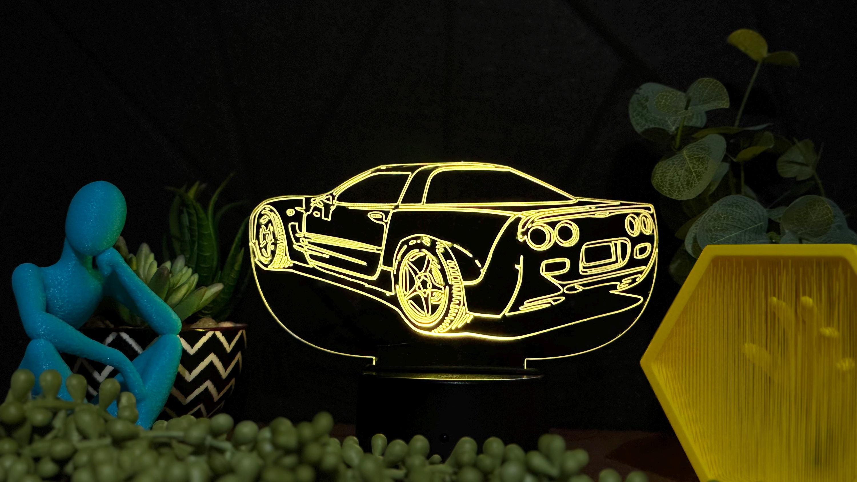 C5 Corvette Acrylic LED Night Light, Desk Lamp, Christmas Gift