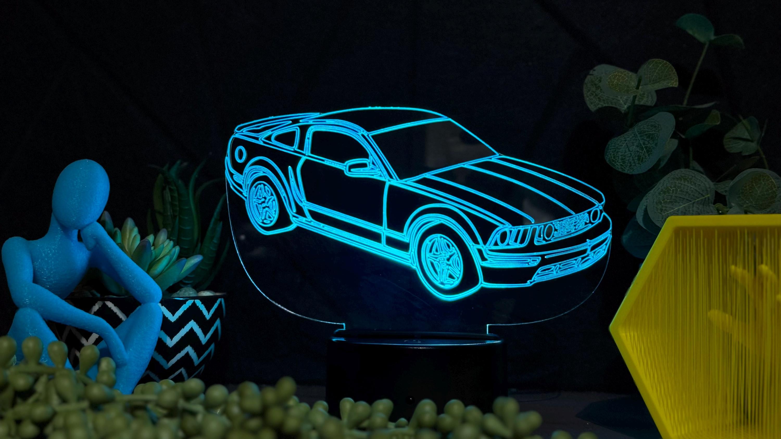 Mustang Acrylic LED Night Light, Desk Lamp