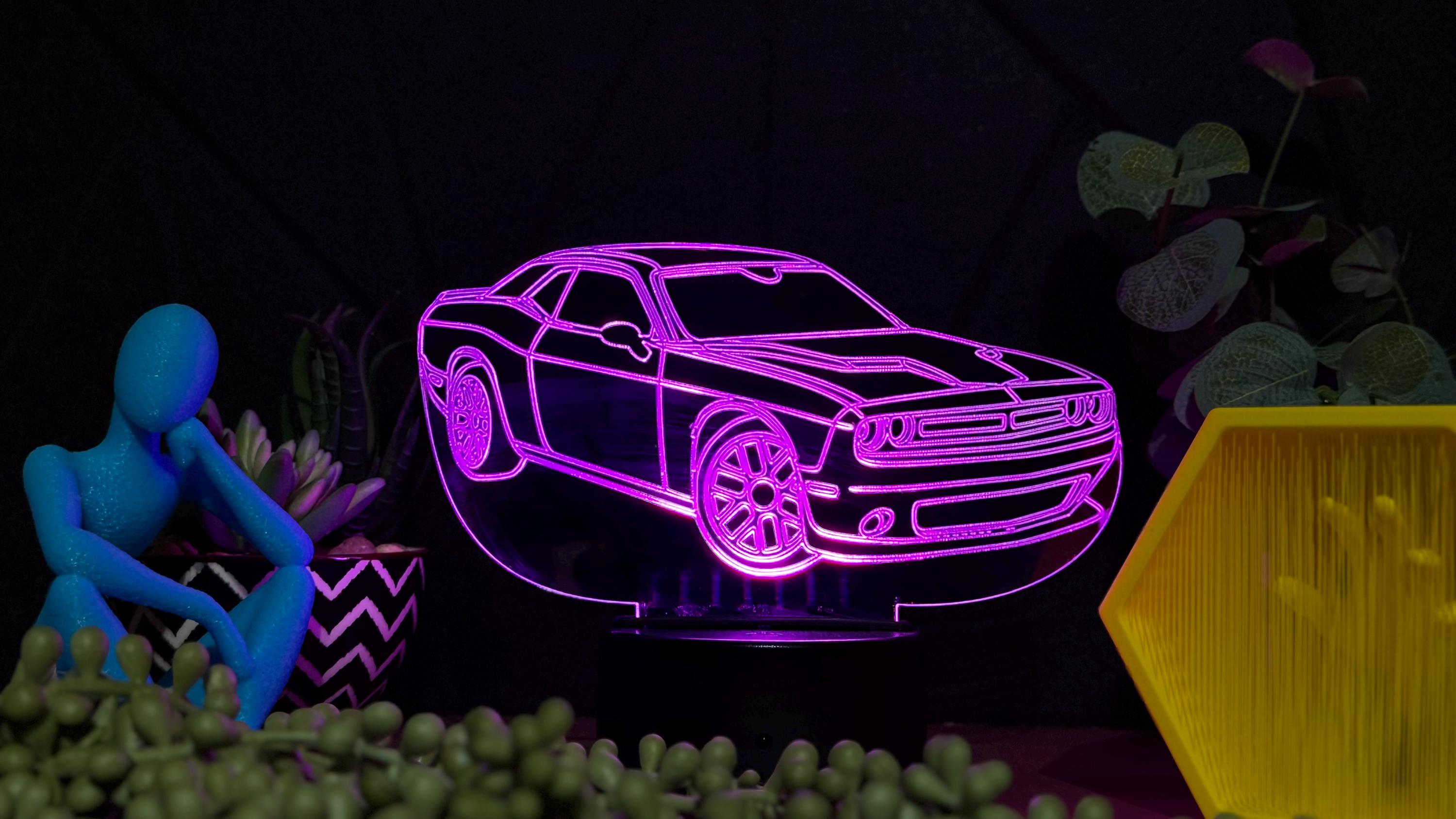 Hellcat Redeye LED Neon Sign – SRT Steel Case – Dodge Challenger Garage Decor
