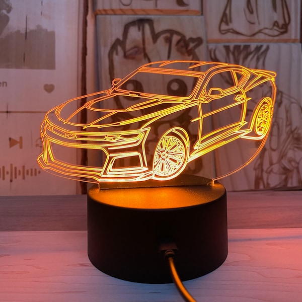 Camaro Acrylic LED Night Light, Desk Lamp