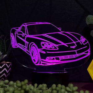 C6 Corvette Acrylic LED Night Light, Desk Lamp, Christmas Car Gift
