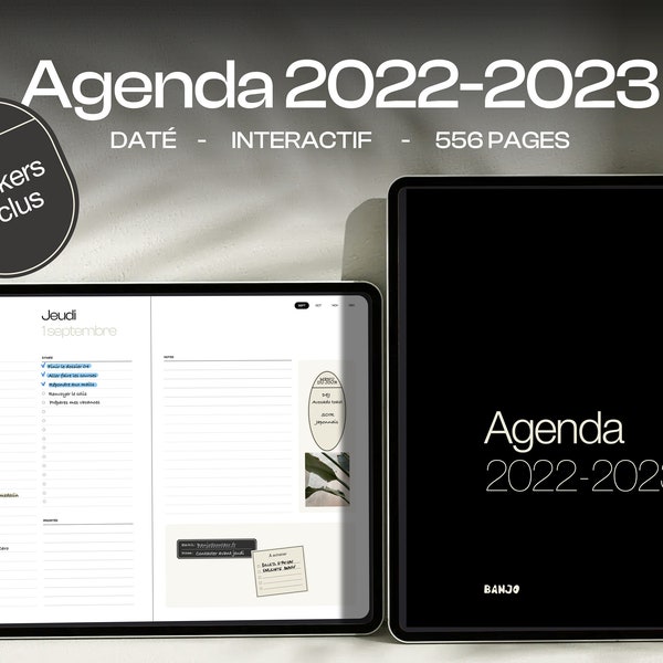 Agenda digital Français 2022-2023 pour Ipad et tablette /Digital planneur français / Planificateur numérique / To do list / Agenda étudiant