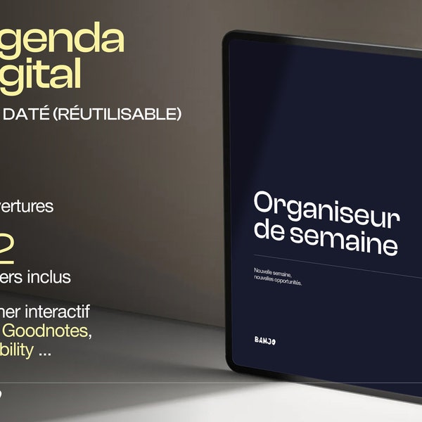 Digital planner Français / Agenda numérique français pour Ipad et tablette/ Planificateur de semaine / Organisateur de semaine / To do list