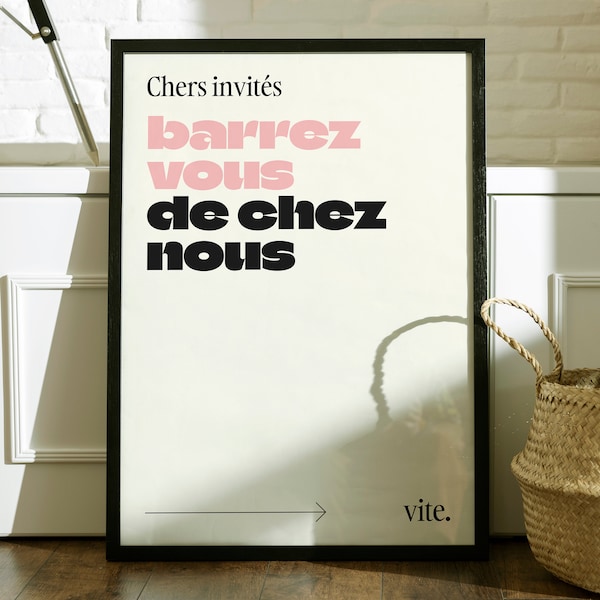 Affiche humouristique / Affiche d'intérieure drôle / Cadeau de crémaillère / Affiche blague / Affiche vintage drôle / Affiche d'accueil