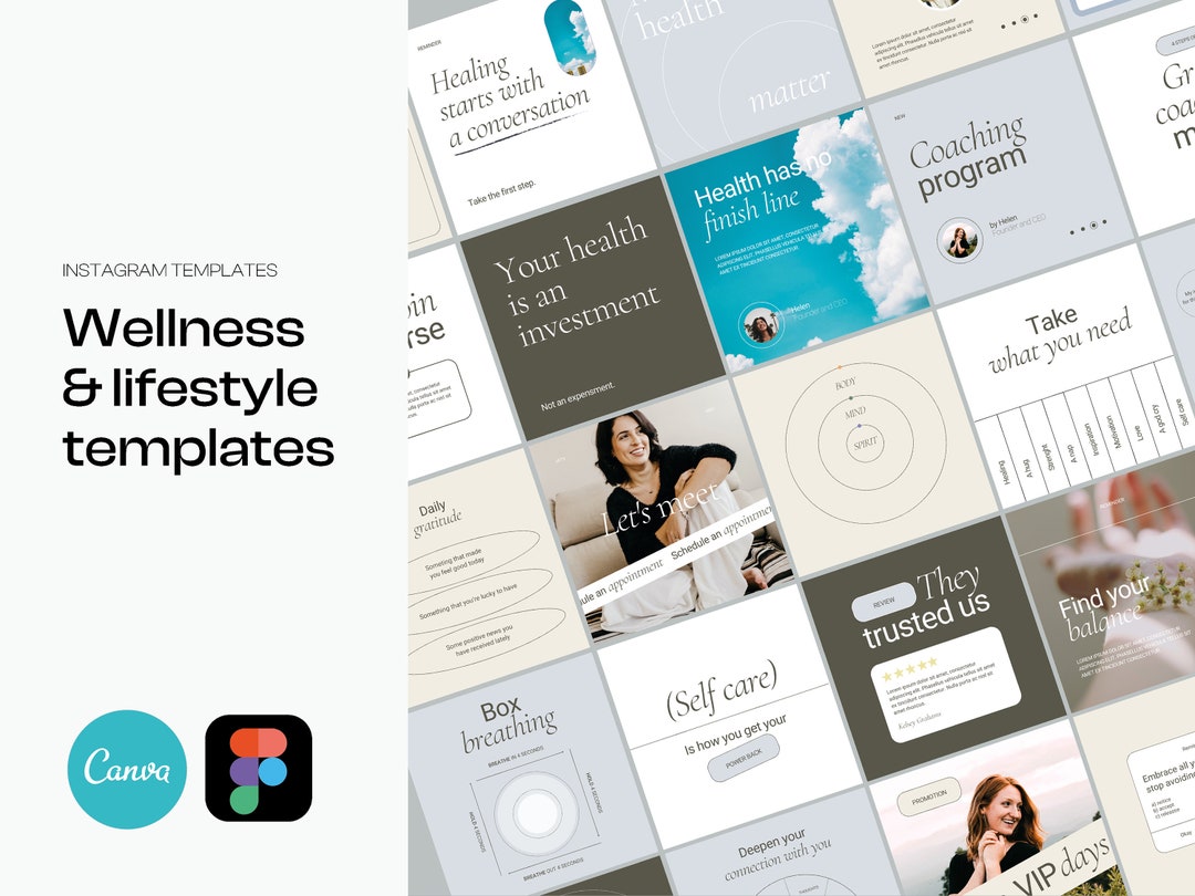Wellness Coach Instagram Templates / Healthy Lifestyle Instagram ...