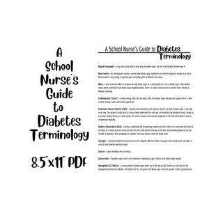 A School Nurse&#39;s Guide to Diabetes Terminology | Easy to Understand Resource Guide for School Nurses, UDCAs, School Staff, Substitutes