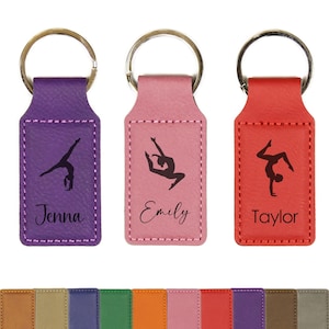 Bulk Discounts - Engraved Custom Gymnastics Keychain, Gymnastics Team Gifts, Gymnastics Senior Night Gifts, Personalized Gymnastics Gift
