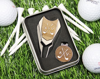 Custom Golf Ball Marker & Divot Tool Set - Bulk Golf Team Gifts, Golf Tournament Favors Golf Fundraiser Items Bulk Christmas Gift for Golfer