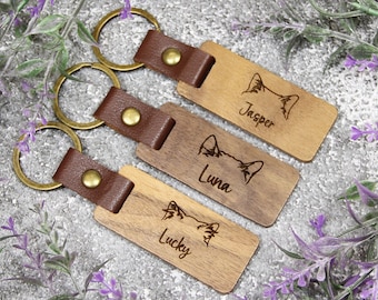 Custom Cat Ear Keychain Engraved, New Kitten Gift, Dog Mama Gift, Cat Owner Gift, Personalized Cat Memorial Gift, Cat Lover Gift