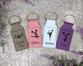 Engraved Custom Cheerleading Keychain, Cheerleading Team Gifts Bulk Cheerleader Senior Night Gifts, Personalized Cheer Gift, Bulk Discounts