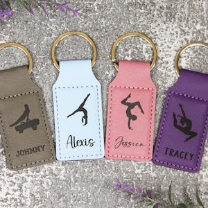 Bulk Discounts - Engraved Custom Gymnastics Keychain, Gymnastics Team Gifts, Gymnastics Senior Night Gifts, Personalized Gymnastics Gift