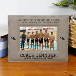 Engraved Swimming & Diving Coach Gift Swim Coach Appreciation Gift Picture Frame A Good Coach Can Change a Game A Great Coach Can Change A