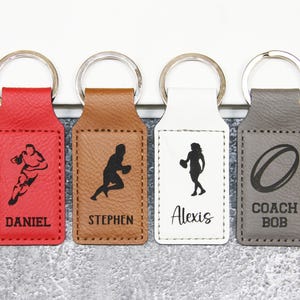 Bulk Discounts - Engraved Custom Rugby Keychain, Rugby Team Gifts Bulk, Rugby Senior Night, Personalized Rugby Gift Bulk Keychain