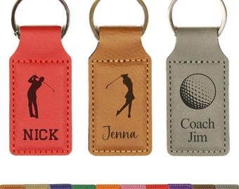 Engraved Custom Golf Keychain, Golf Team Gifts Bulk, Golf Senior Night Gifts, Personalized Golf Gift, Bulk Discounts