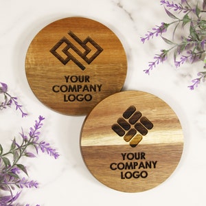 Custom Corporate Coasters– Personalized Business Gift, Employee Appreciation, Bulk Client Thank You, Office Holiday Favor, Custom Logo Gift