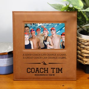 Engraved Swimming & Diving Coach Gift Swim Coach Appreciation Gift Picture Frame A Good Coach Can Change a Game A Great Coach Can Change A