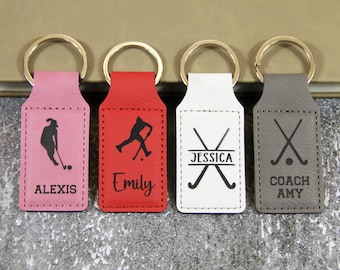 Engraved Custom Field Hockey Keychain, Field Hockey Team Gifts Bulk, Field Hockey Senior Night Gifts, Field Hockey Gift, Bulk Discounts
