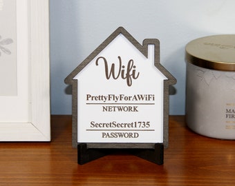 Custom Personalized Laser Engraved 3D Wifi Sign - Personalized Wifi Sign, Guest Bedroom Decor, Wifi Fridge Magnet, Wi-Fi Sign, New Home Gift