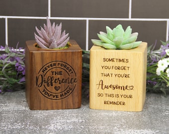 Custom Corporate Planter – Personalized Business Gift, Bulk Employee Appreciation Gift, Bulk Client Thank You Office Holiday Favor