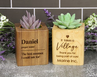 Custom Corporate Planter – Personalized Business Gift, Bulk Employee Appreciation Gift, Bulk Client Thank You Office Holiday Favor