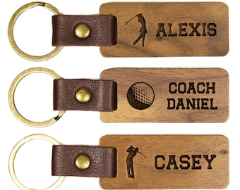 Engraved Custom Golf Keychain, Golf Team Gifts Bulk, Golf Senior Night Gifts, Personalized Golf Gift, Bulk Discounts