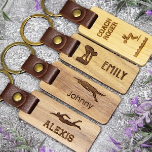Bulk Discounts - Engraved Custom Swim Keychain, Swim Team Gifts, Swim Team Senior Night Gifts Personalized Swim Team Tag, Swim Club Keychain