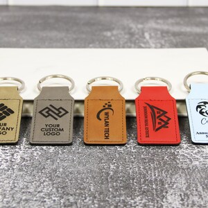 Bulk Corporate Gifts for Customers, Custom Logo Leather Keychains With ...