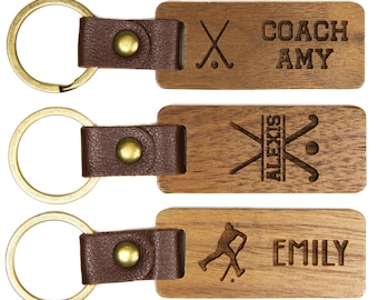 Engraved Custom Field Hockey Keychain, Field Hockey Team Gifts Bulk, Field Hockey Senior Night Gifts, Field Hockey Gift, Bulk Discounts