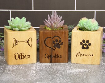 Personalized Cat Memorial Gift Planter Engraved, Personalized Cat Sympathy Gift, Personalized Cat Loss Gift, Pet Remembrance Gift