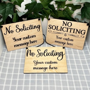 Personalized Engraved No Soliciting Sign - Custom No Soliciting Sign for Doorbell Funny, Do Not Disturb, Go Away Sign