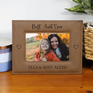 Engraved Personalized Gift for Aunt, Niece Nephew Aunt Picture Frame, Birthday Gift for Aunt, Christmas Gift for Aunt, Best Aunt Ever