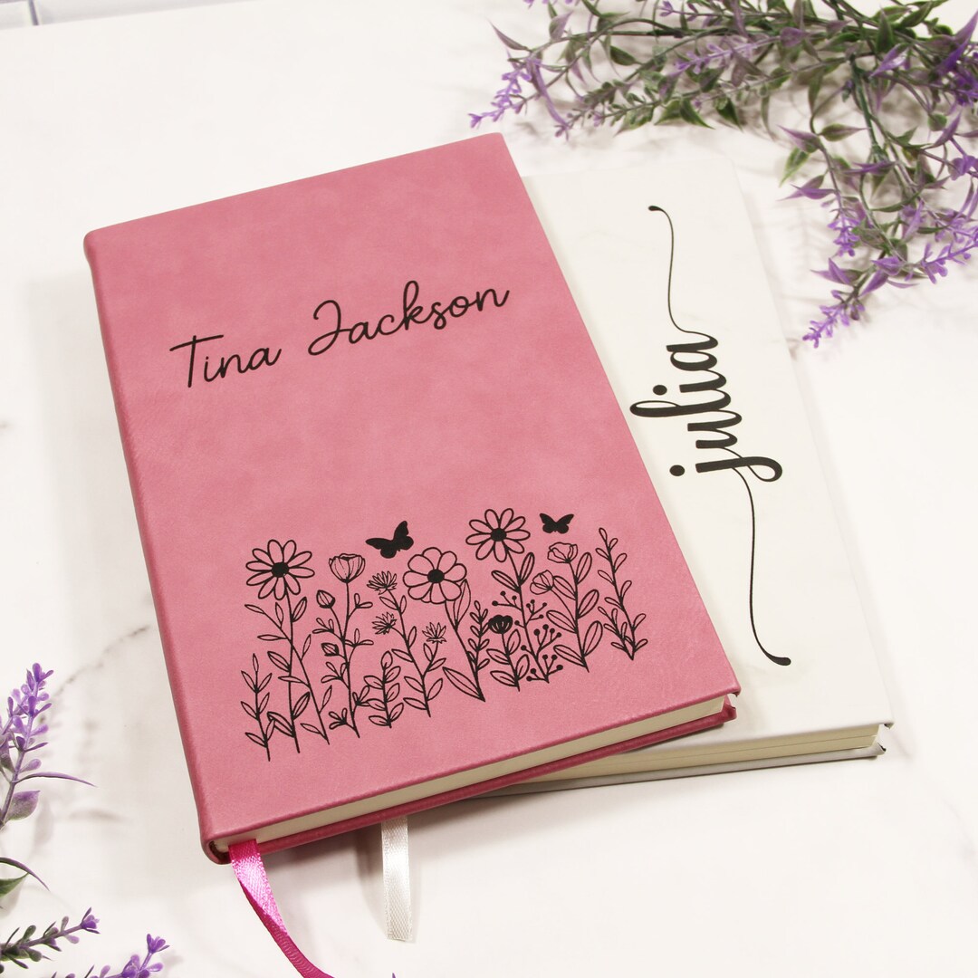 Engraved Custom Name Journal Personalized Leather Hardcover Journal ...