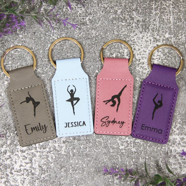 Custom Dance Keychain, Dance Team Gifts Bulk, Dance Team Senior Night Gifts, Personalized Ballet Gift, Ballet Keychain