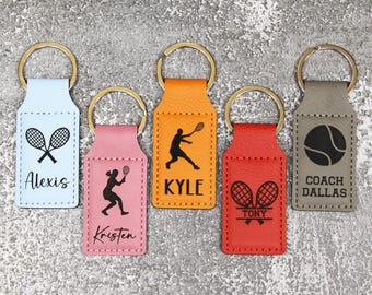 Engraved Custom Tennis Keychain, Tennis Senior Night Gifts, Personalized Tennis Gifts for Women, Bulk Tennis Team Gift