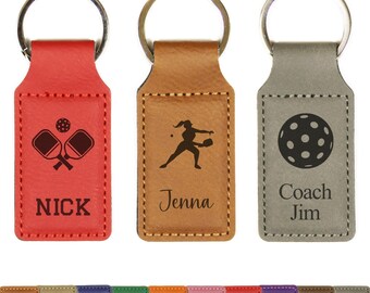 Engraved Custom Pickleball Keychain, Pickleball Team Gifts, Pickleball Senior Night, Personalized Pickleball Gift, Bulk Discounts