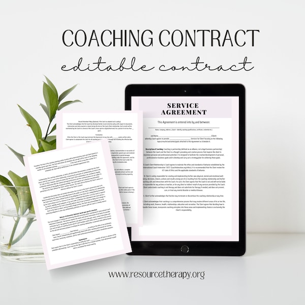 Coaching Agreement | Coaching Terms or Contract | Coach - Client Agreement | ICF Coaching Contract| Coaching Contracts | Coaching Templates