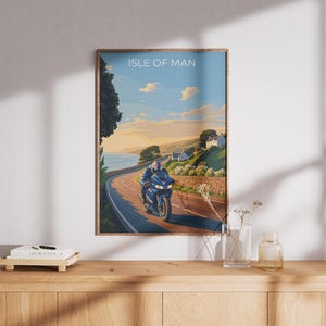 Yamaha Motorcycle Isle of Man TT Poster – Vintage Racing Wall Art | TT Road Race Biker Gift, Yamaha Sportbike Home Decor