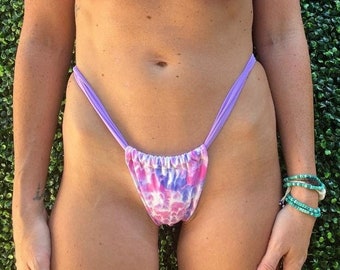 Frech verstellbarer Bikinihöschen, Knapper Unterteil, Nikki Beach Bikinihöschen, Bubble Gum brasilianischer Bikini, Bikinihöschen Größenverstellbar