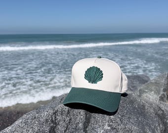 Green Seashell Baseball Hat: Embroidered Shell Yeah! Trucker Cap