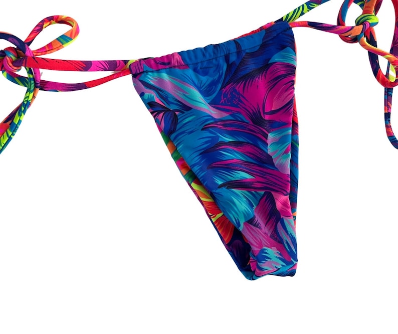 Cheeky Thong Adjustable Bikini Bottom, Skimpy Bottom, Beach