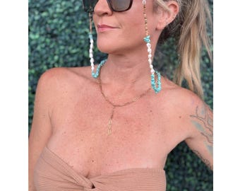 Cadena para AirPods con forma de concha marina turquesa