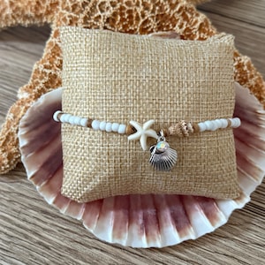 Boho Puka Seashell Anklet, Beaded Seashell Ankle Bracelet, Shell Anklet Bracelet Adjustable Length, Beach Babe Jewelry