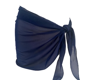 Marineblauwe sarong badpak bedekken