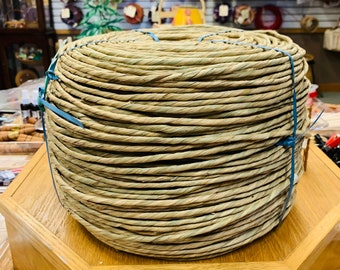 Pre Twisted Natural Rush 5mm - 5/32" to 6/32" Width - 11 Pound Reel & 2 Pound Coils - Single Seagrass Rope - DIY Seat Weaving - Basket Weave