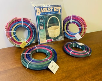 Space Dyed Basket Reed: Country Garden & Pastel Rainbow, DIY Craft Supplies