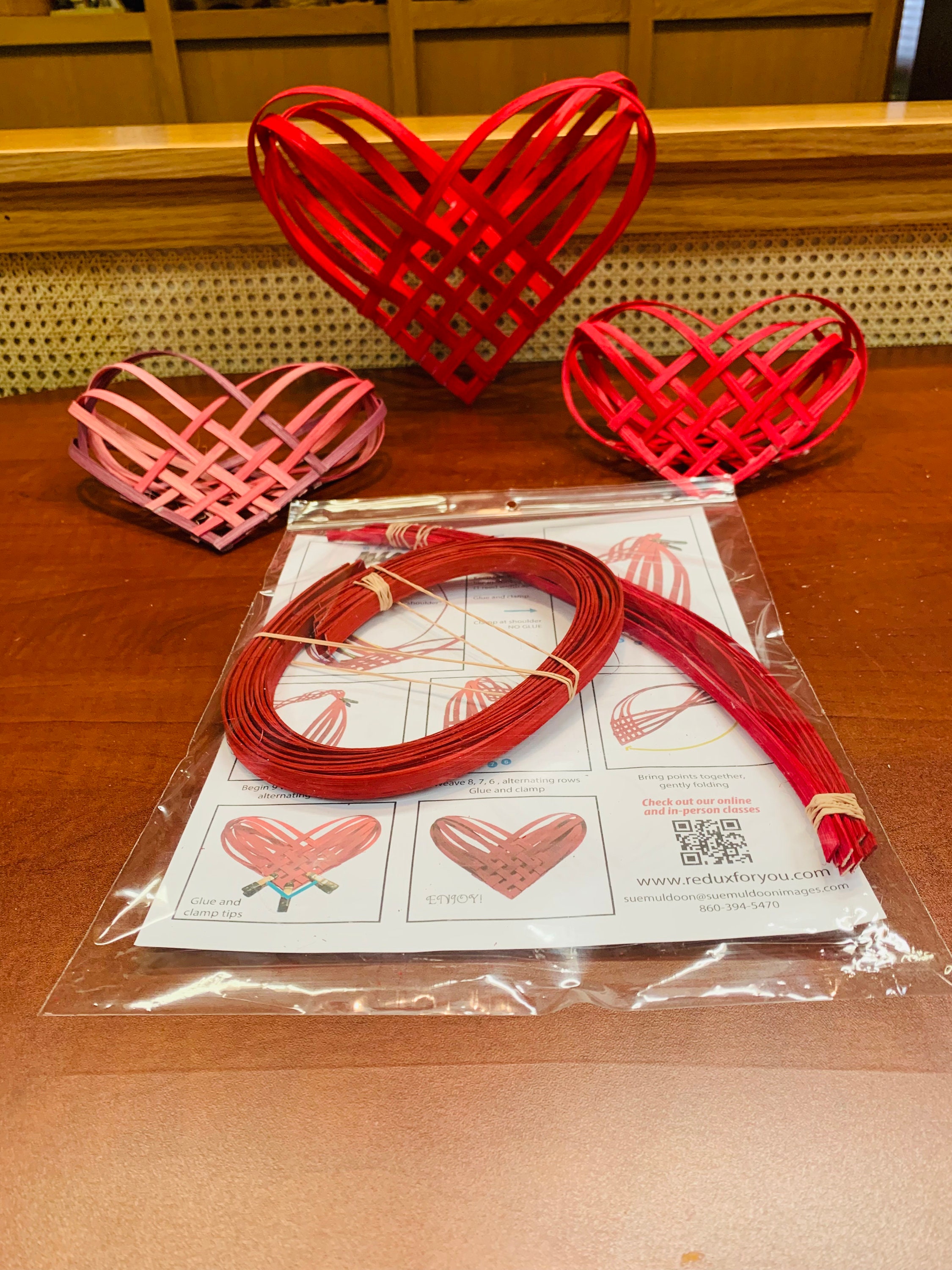Woven Reed Heart Kit Flat Reed Weaving Kit Valentines Day Hearts DIY Crafts Gifts All Materials