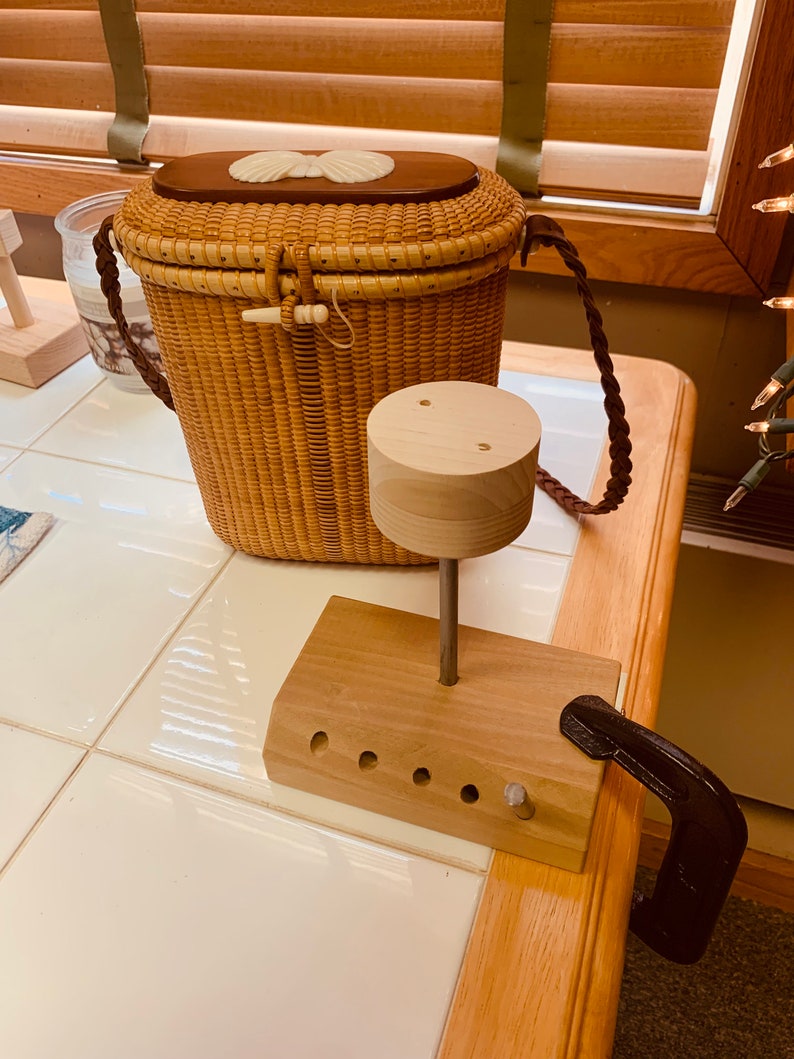 Nantucket Basket Weaving Stand 3 Piece Set 3 C Clamp, Mold Stand