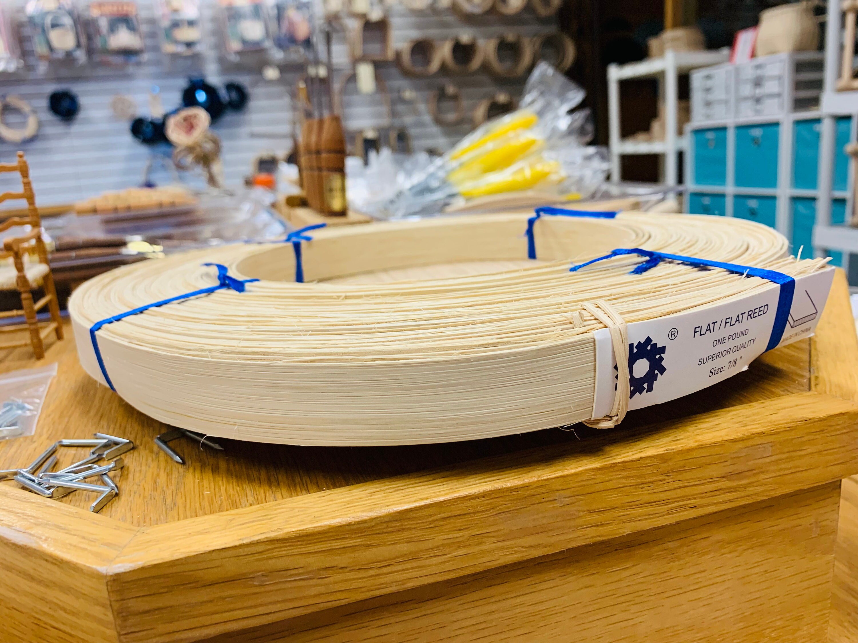 Flat Reed 7/8 Rattan Reeds Basket Weaving Supplies 1 Pound Coil